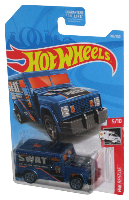 Hot Wheels Armored Truck Blue SWAT HW Rescue 5/10 (2017) Toy Car #182/250