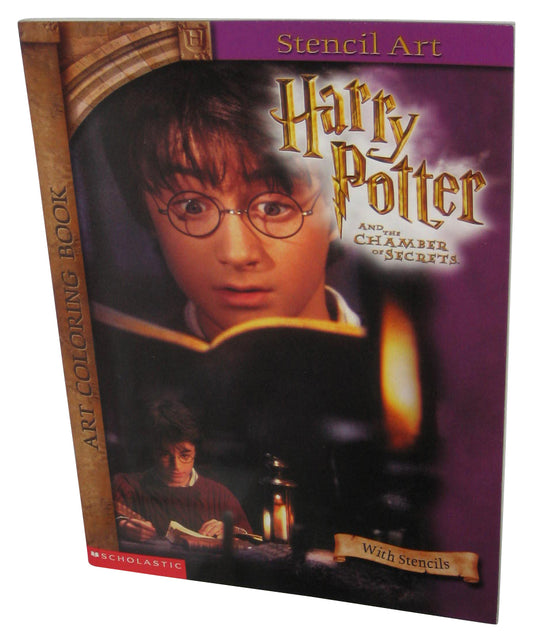 Harry Potter & The Chamber of Secrets Scholastic (2002) Paperback Art Coloring Book w/ Stencils