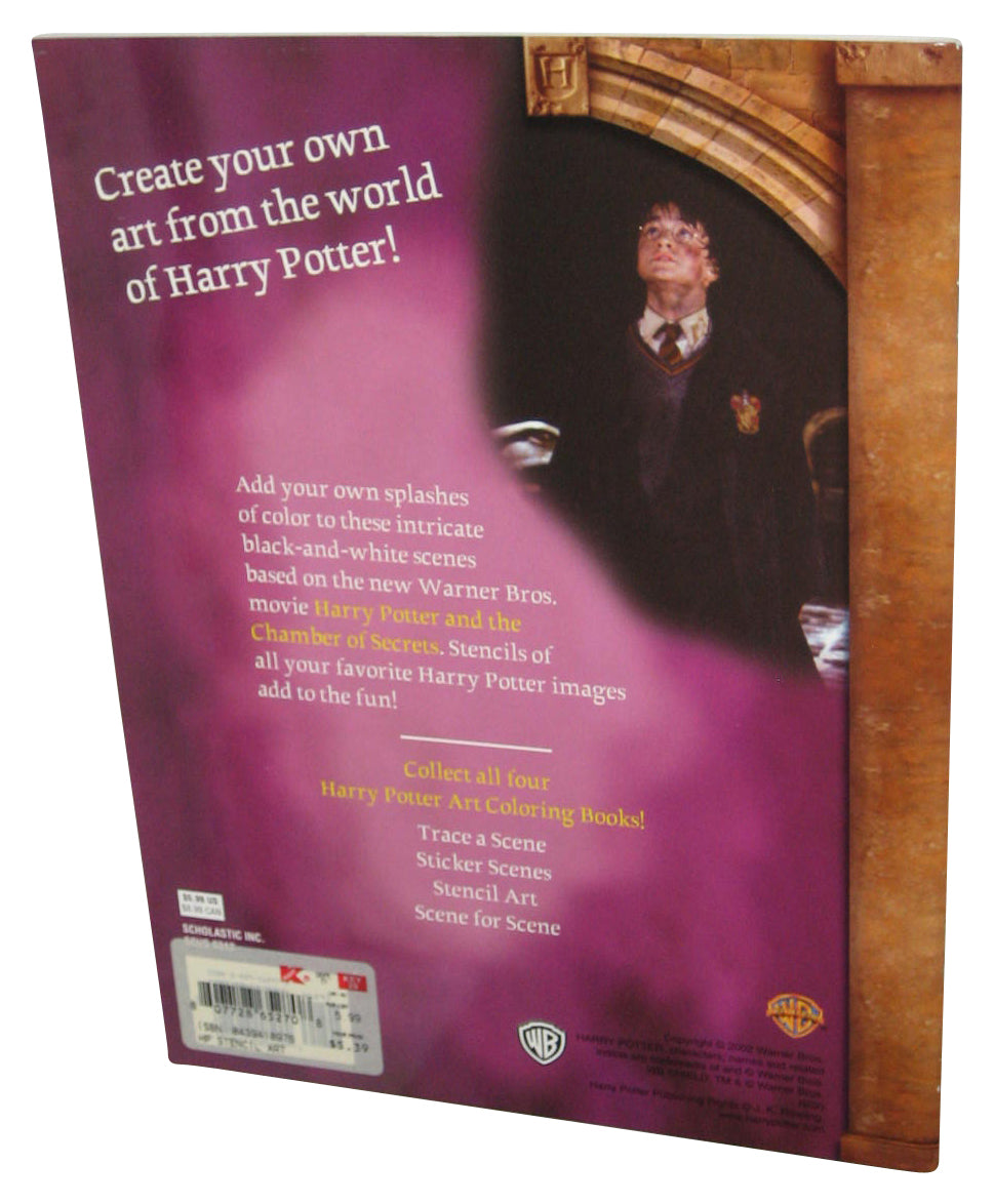 Harry Potter & The Chamber of Secrets Scholastic (2002) Paperback Art Coloring Book w/ Stencils