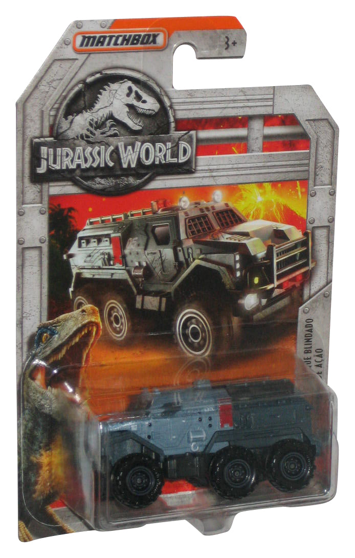 Jurassic World Armored Action Truck (2017) Mattel Matchbox Blue Toy Car