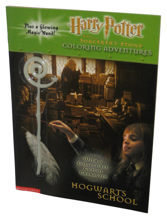 Harry Potter and The Sorcerer's Stone Hogwarts School (2001) Paperback Book w/ Toy Wand - (Coloring Adventure Series)
