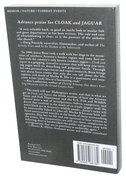 Cloak and Jaguar: Following A Cat From Desert to Courtroom (2015) Paperback Book