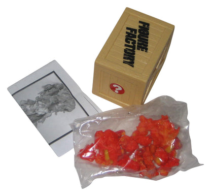 Marvel Build Factory (2005) Toy Biz Human Torch Mystery Variant Figure w/ Crate - (Human Head)