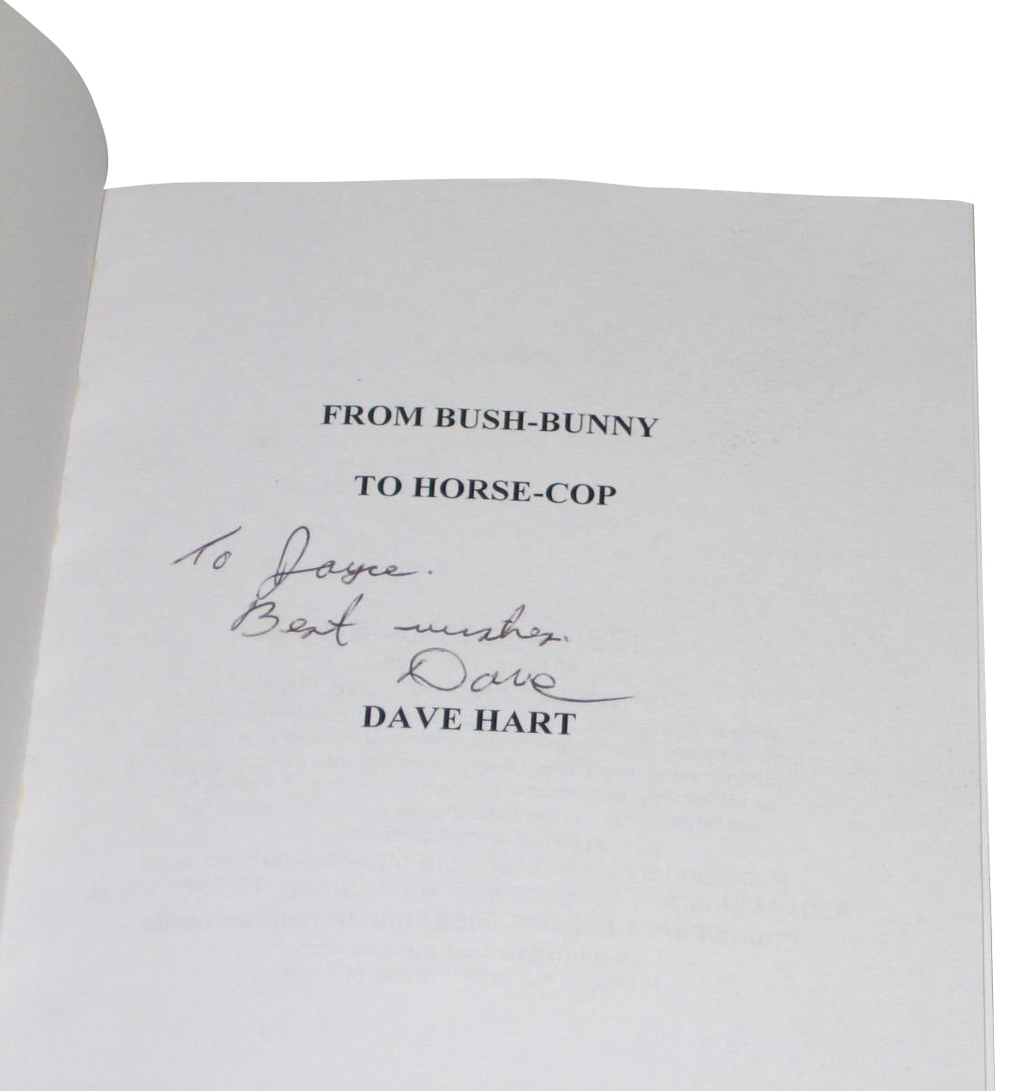 From Bush-Bunny To Horse-Cop (2002) Paperback Book - (Dave Hart)