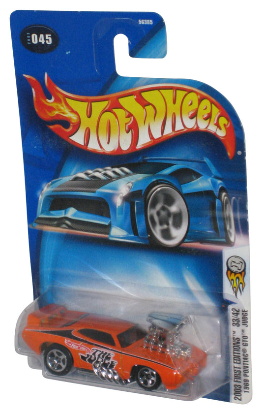 Hot Wheels (2003) Orange First Editions 1969 Pontiac GTO Judge Die-Cast Toy Car 045