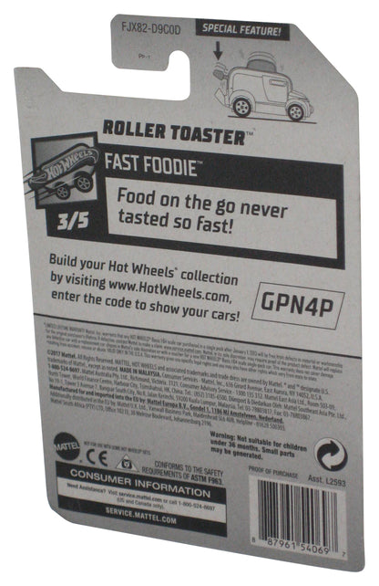 Hot Wheels Fast Foodie #3/5 (2017) Silver Roller Toaster Toy Car 69/365
