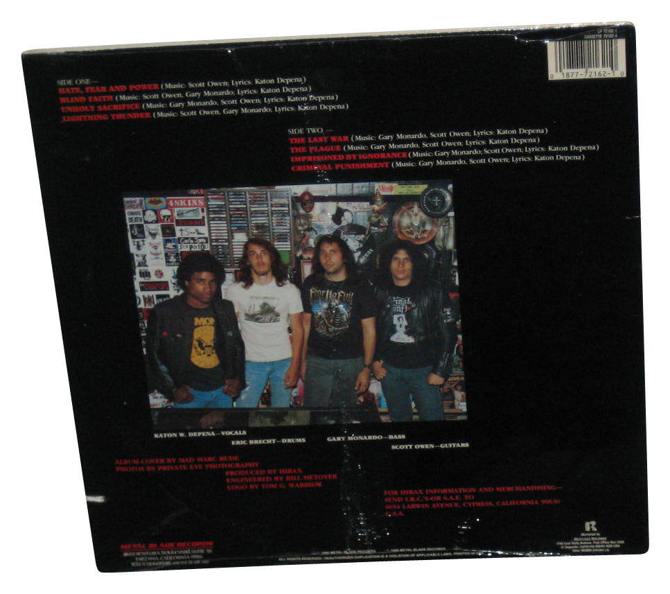 Hate Fear And Power Kirax (1986) LP Vinyl Record