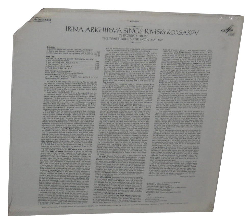 Irina Arkhipova Sings Rimsky Korsakov (1976) LP Vinyl Record