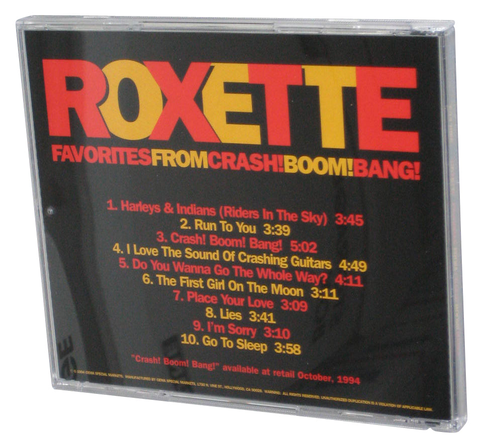 Favorites From Crash Boom Bang By Roxette (1994) Audio Music CD