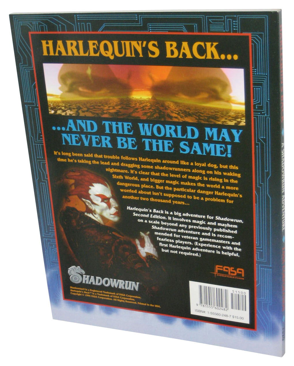 Shadowrun Harlequin's Back (1994) Paperback Book - (Tom Dowd)