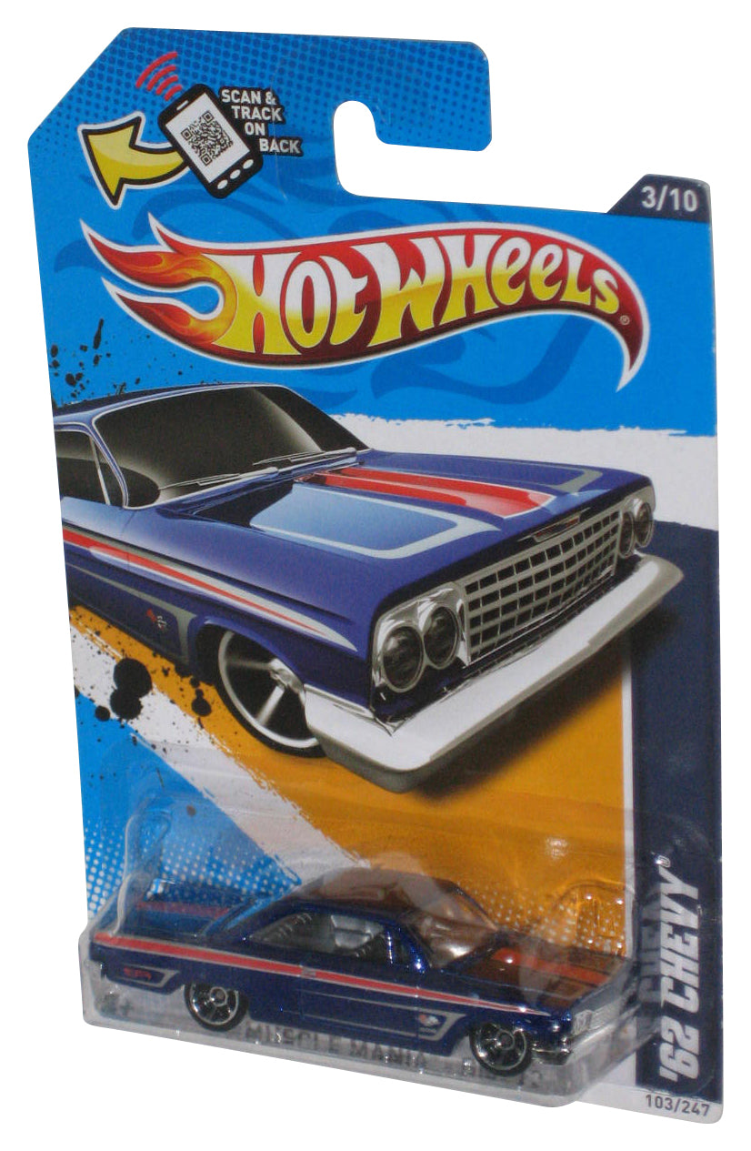 Hot Wheels Muscle Mania 3/10 GM '12 Blue '62 Chevy Toy Car 103/247