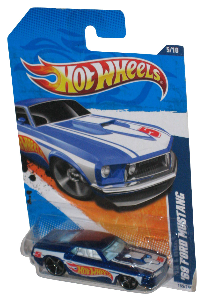 Hot Wheels HW Racing 5/10 Blue '69 Ford Mustang Toy Car #155/244