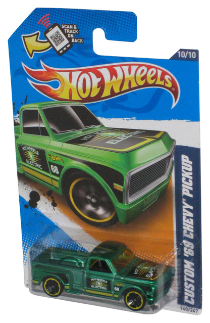 Hot Wheels HW City Works '12 Green Custom '69 Chevy Pickup 10/10 Toy Truck #140/247