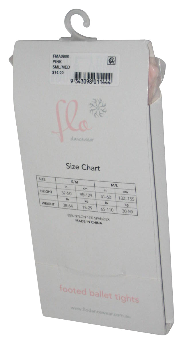 Flo Dancewear Footed Pink Ballet Tights - (Little Girls & Big Girls) - Size Small / Medium