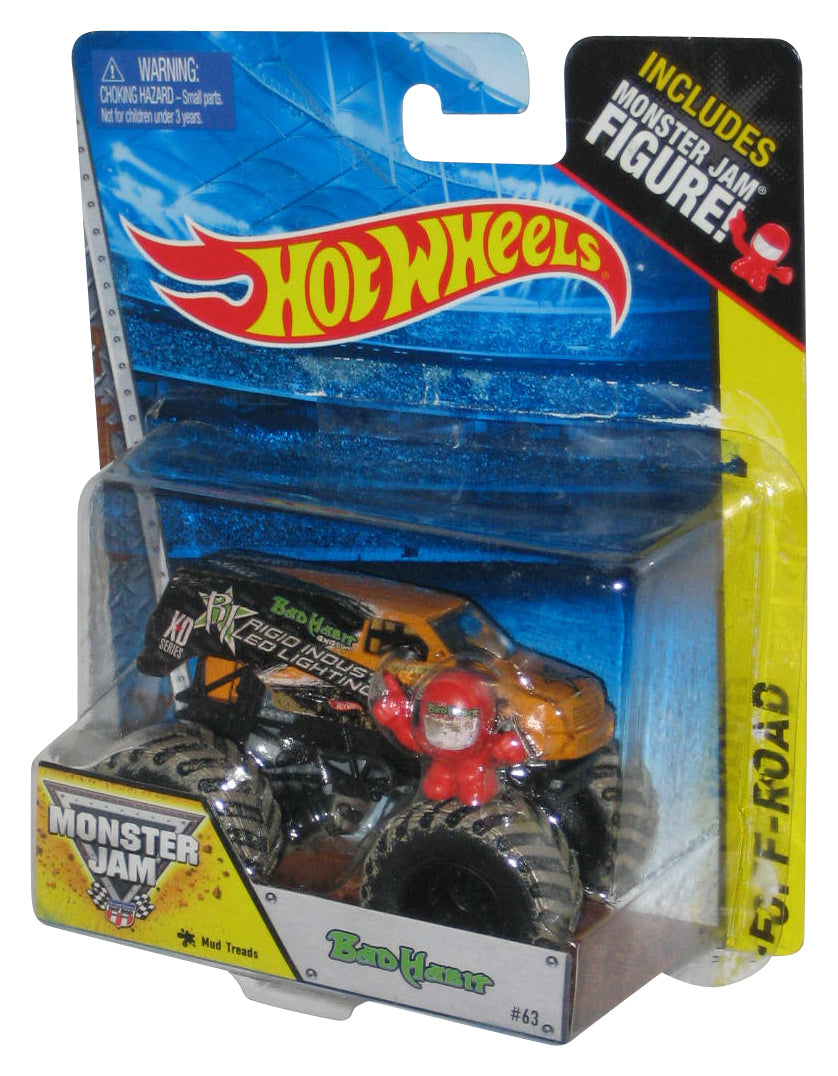 Monster Jam Bad Habit Off-Road (2013) Toy Car w/ Red Mini Figure #63 - (Plastic Loose From Blister Card)