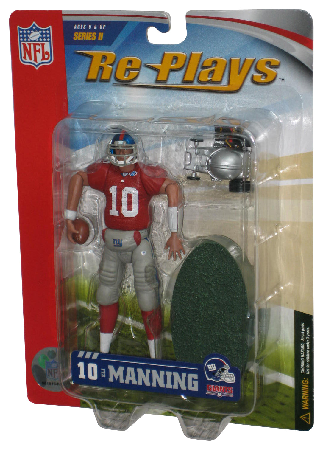 NFL Football Eli Manning Red Jersey #10 (2006) Re-Plays Series II Giants Figure