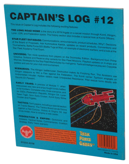 Captain's Log #12 Star Fleet Battles Preview Early Years (1993) Task Force Games Paperback Book