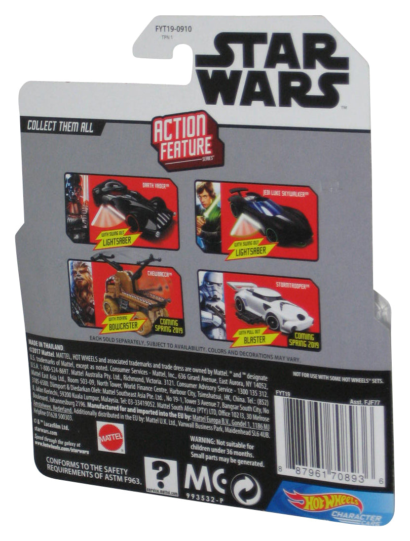 Star Wars Action Feature Jedi Luke Skywalker (2017) Hot Wheels Character Cars Toy Car w/ Swing Out Lightsaber - (Car Loose In Packaging)