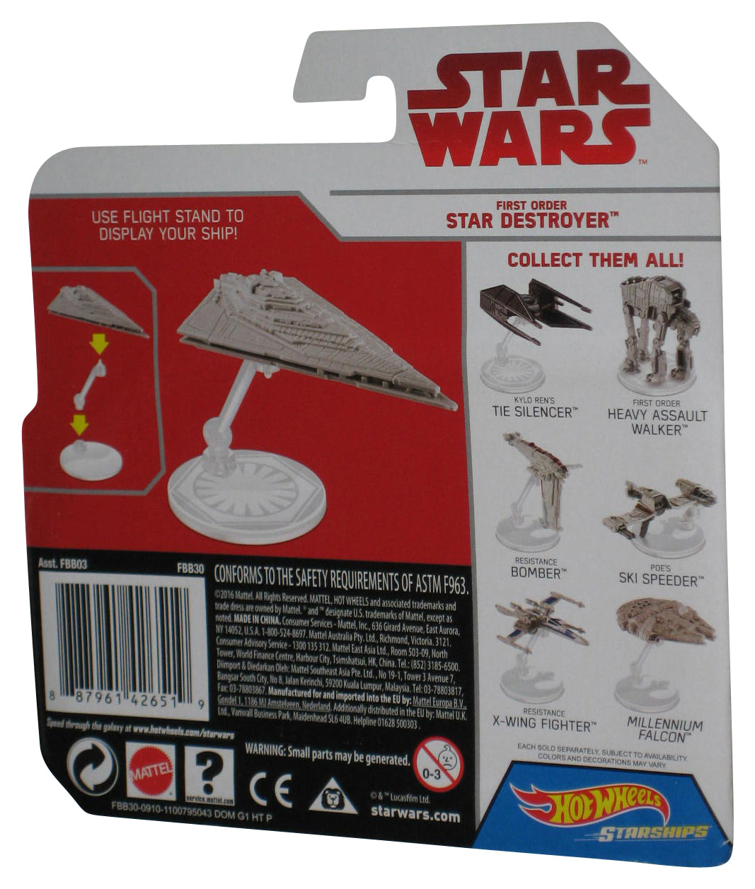 Star Wars Hot Wheels (2016) First Order Star Destroyer Starship Toy - (Minor Wear)