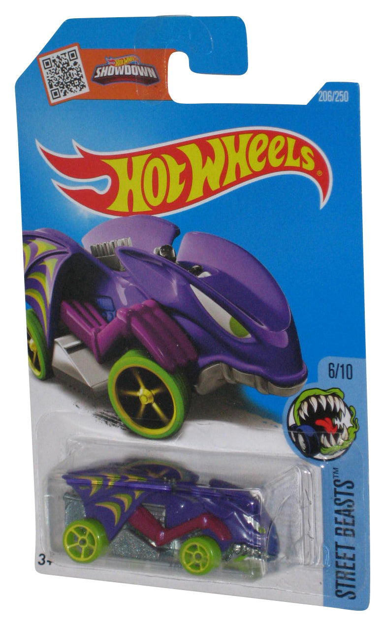 Hot Wheels Showdown Street Beasts 6/10 Vampyra (2015) Purple Toy Car #206/250 - (Cracked Plastic)