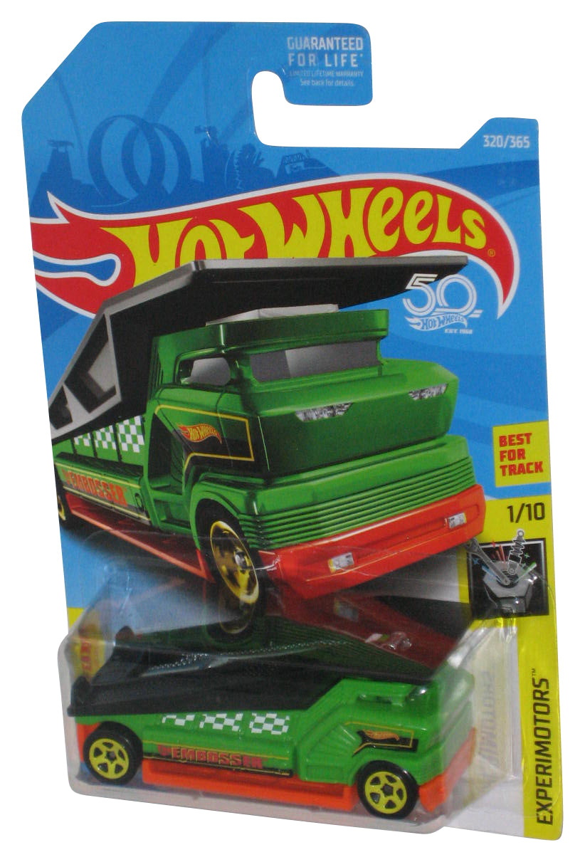 Hot Wheels Experimotors 1/10 (2017) The Embosser Green Toy Tow Truck 320/365