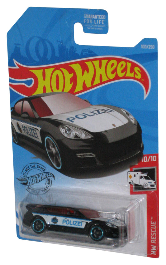 Hot Wheels HW Rescue 10/10 (2017) Porsche Panamera Black Toy Car 100/250
