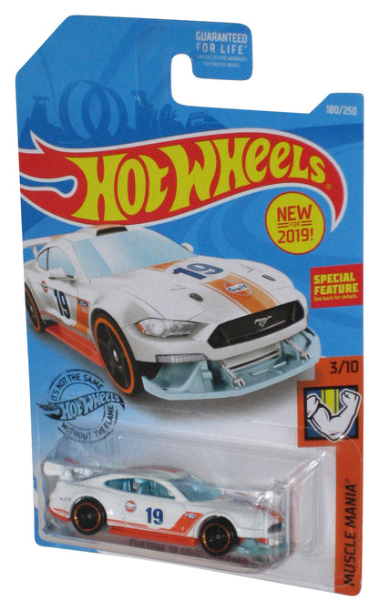 Hot Wheels Custom '18 Ford Mustang GT (2019) Muscle Mania 3/10 White Toy Car 180/250