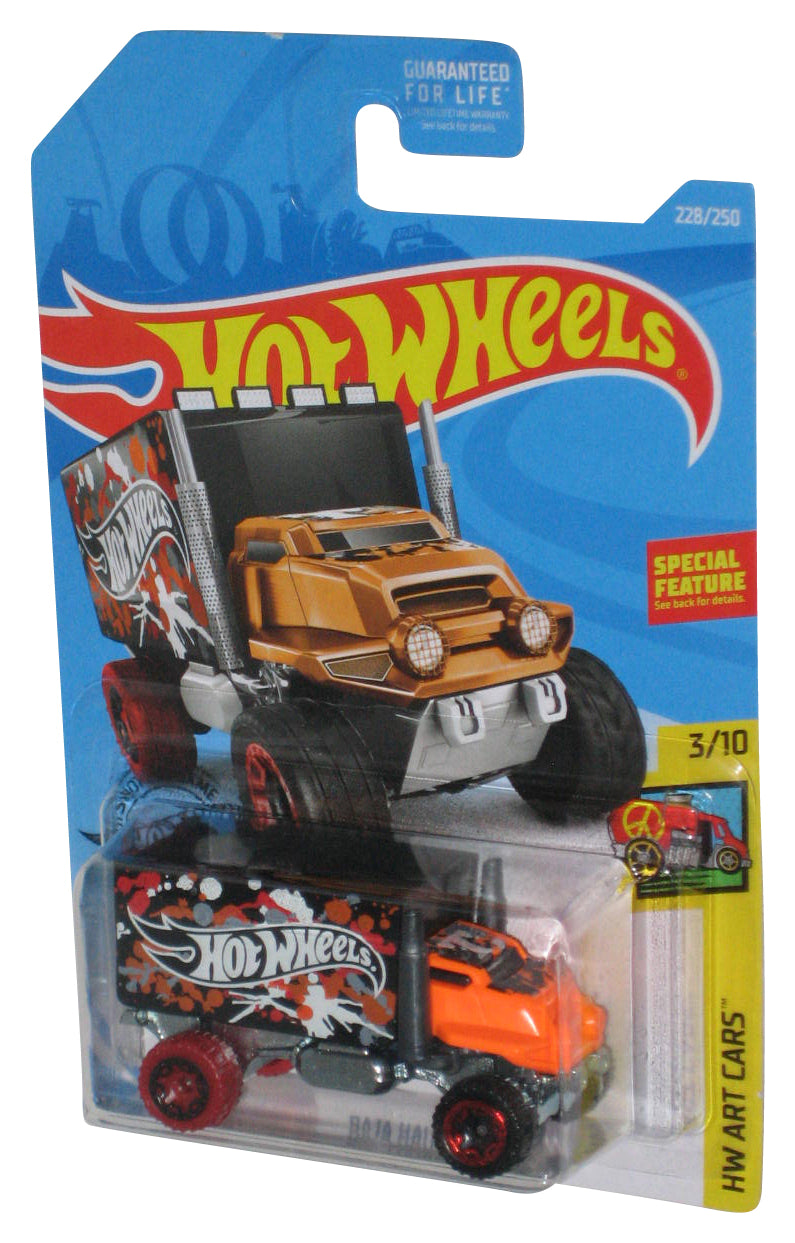 Hot Wheels HW Art Cars 3/10 (2017) Black & Orange Baja Hauler Toy Car 228/250
