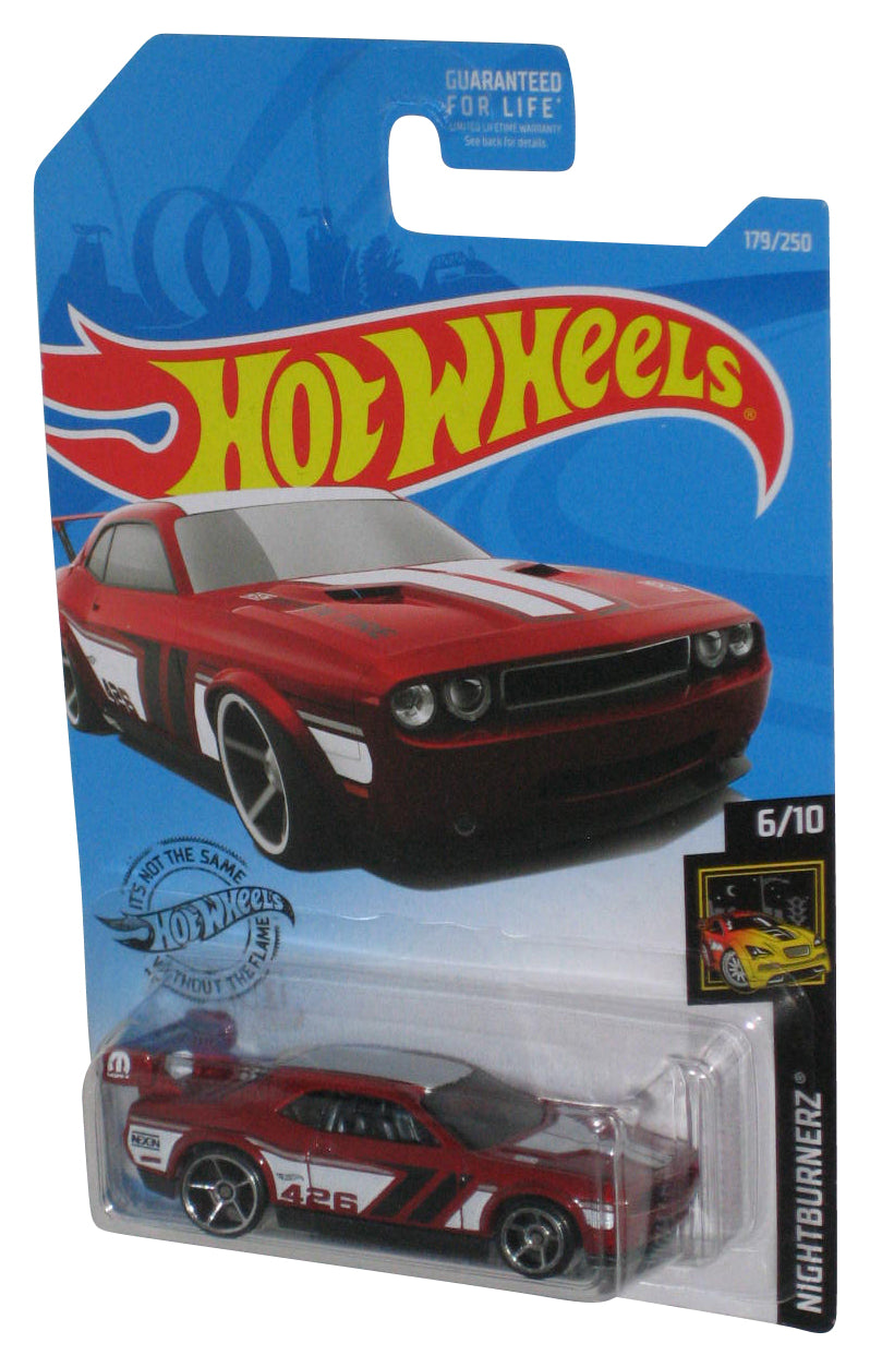 Hot Wheels Nightburnerz 6/10 (2017) Red Dodge Challenger Drift Car 179/250