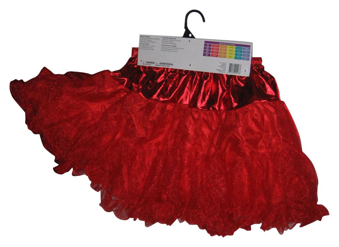 Halloween Petticoat Red Metallic Skirt Dress - (Size Woman's Large/Plus)