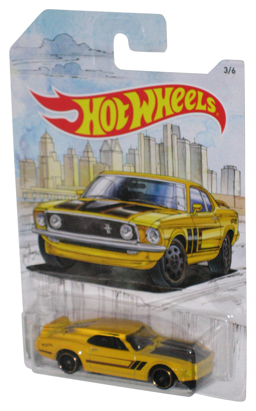 Hot Wheels '69 Ford Mustang Boss 302 (2018) Mattel Yellow Toy Car 3/6