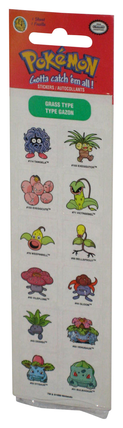 Pokemon Sandylion (1999) Grass Type Sticker Sheet - (12 Mini Stickers)