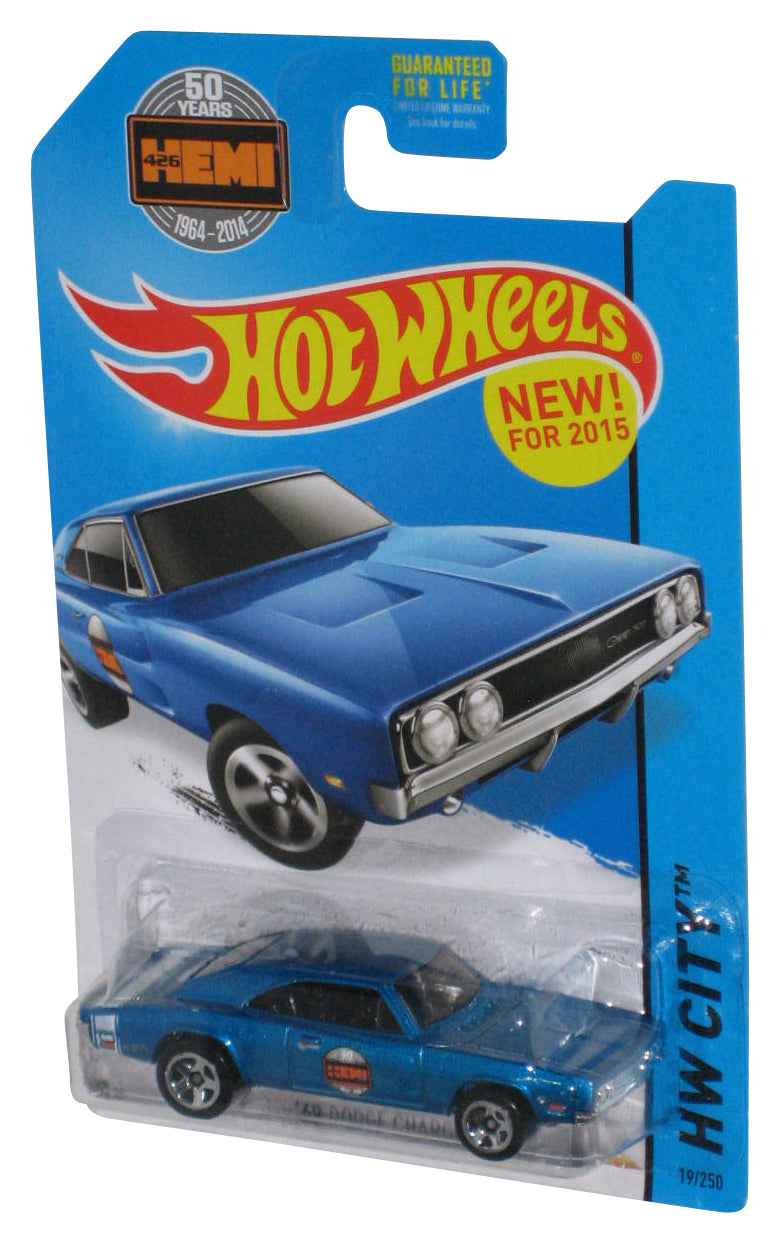 Hot Wheels HW City (2015) Blue '69 Dodge Charger 500 Toy Car 19/250