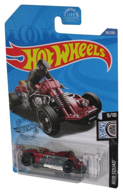 Hot Wheels Rod Squad 9/10 (2017) Maroon Red Moto Wing Toy Car 96/250