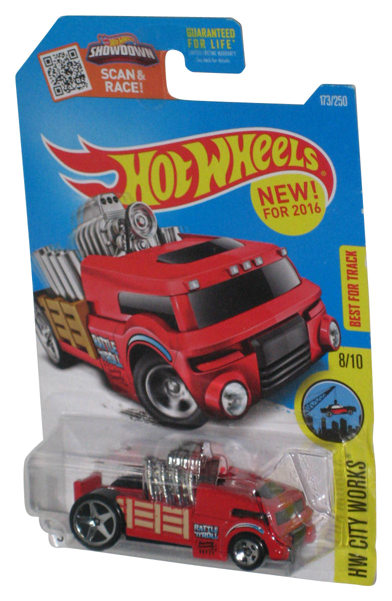 Hot Wheels HW City Works 8/10 (2016) Red Crate Racer Toy Car 173/250