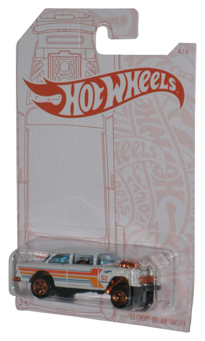 Hot Wheels Pearl & Chrome (2019) White '55 Chevy Bel Air Gasser Toy Truck 4/6