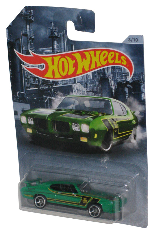 Hot Wheels Green '70 Pontiac GTO Judge (2018) Mattel Toy Car 3/10 - (Cracked Plastic)