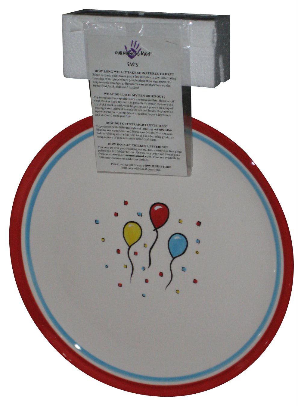 Onimd Platter Diy Kids Children Birthday Balloon Platter Decorative Plate w/ Pen