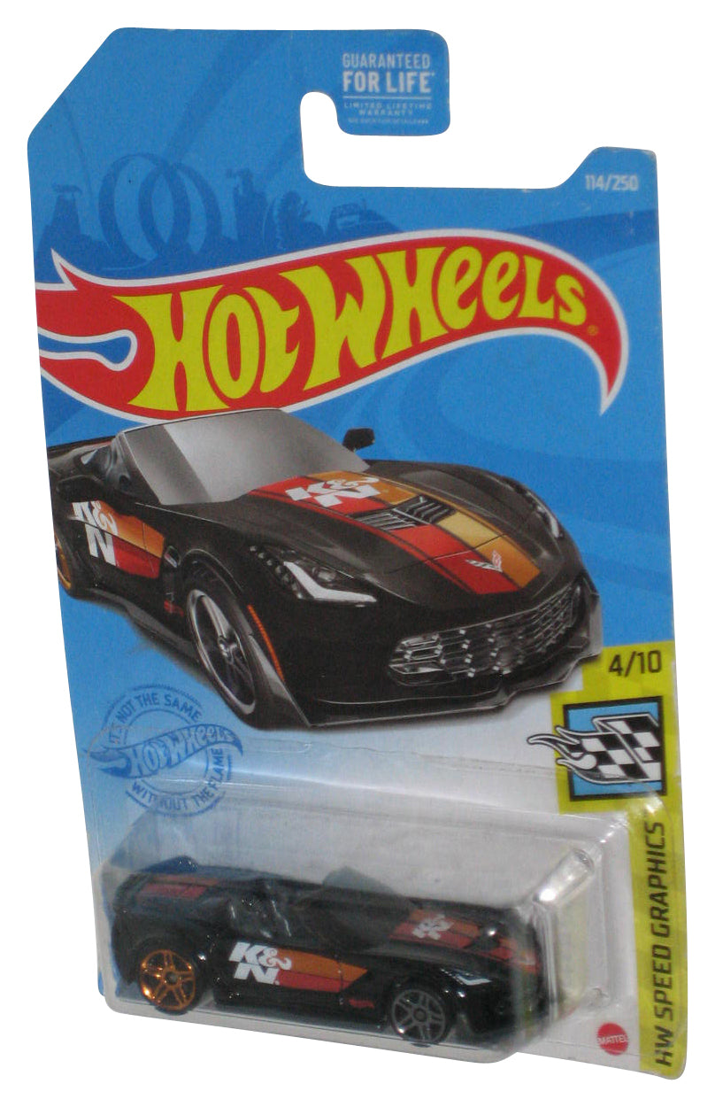 Hot Wheels HW Speed Graphics 4/10 (2020) Black Corvette C7 Z06 Convertible Toy Car 114/250