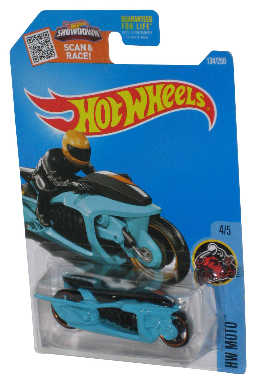 Hot Wheels HW Moto 4/5 (2015) Light Blue Fly-By Motorcycle Toy Bike 134/250