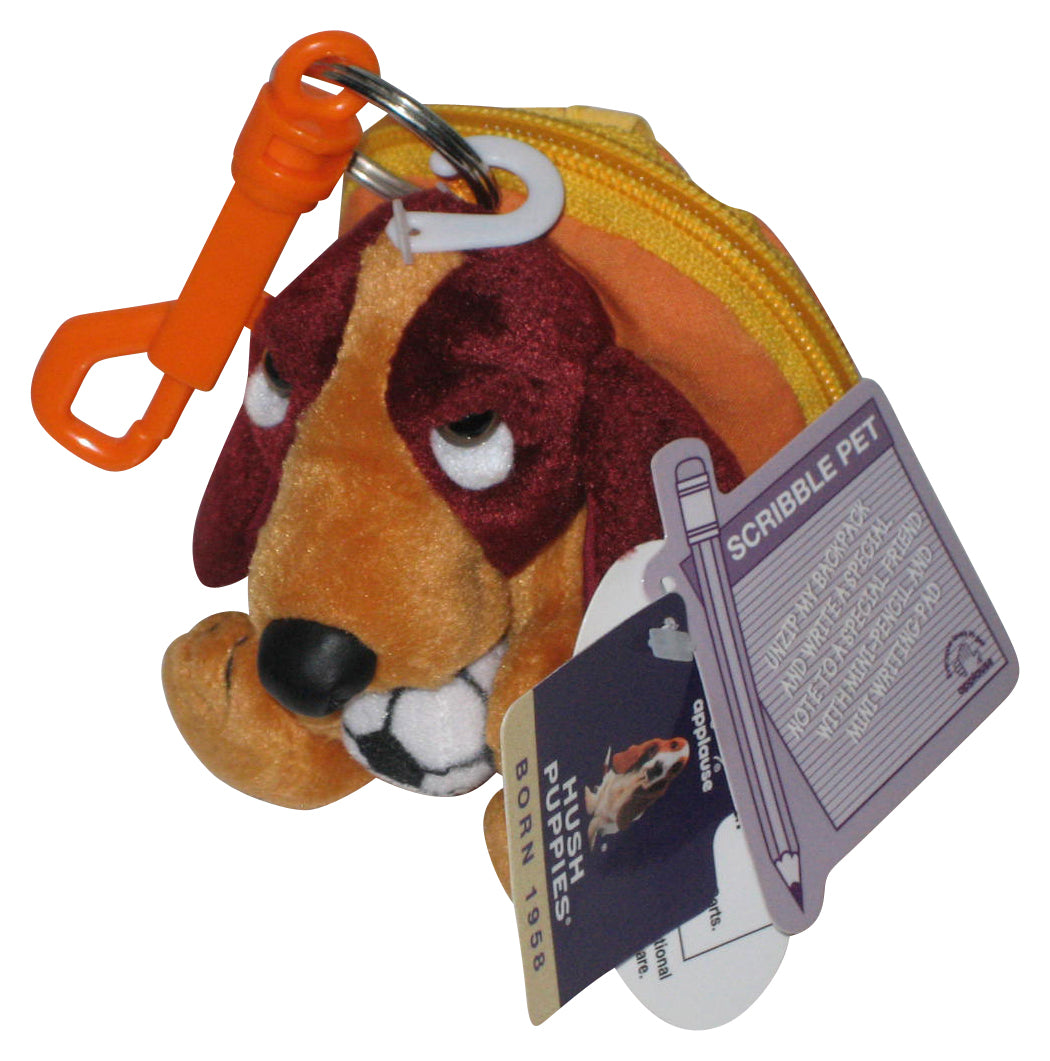 Hush Puppies Applause Scribbe Pet Plush w/ Pencil & Writing Pad Inside Mini Backpack