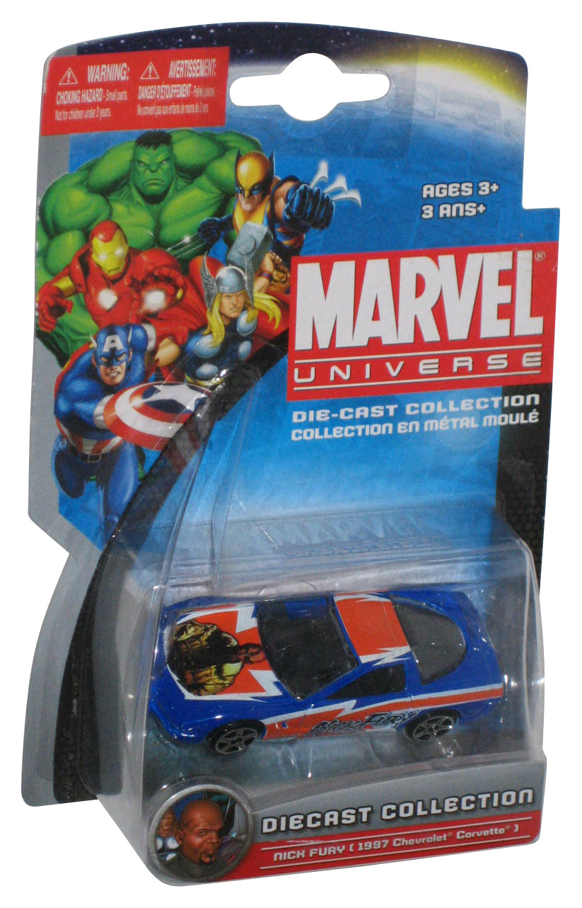 Marvel Universe Die-Cast Collection (2011) Maisto Nick Fury 1997 Blue Chevrolet Corvette Toy Car