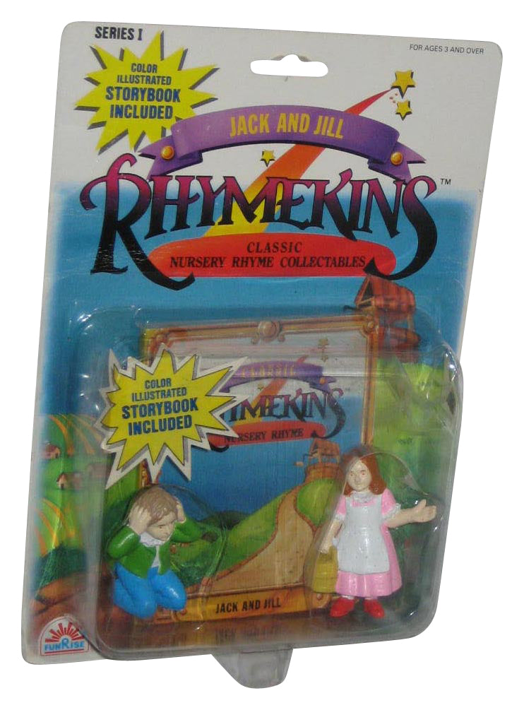 Rhymekins Classic Nursery Rhime (1988) Jack & Jill Figure Set 2-Pack w/ Story Book - (Dented Plastic)