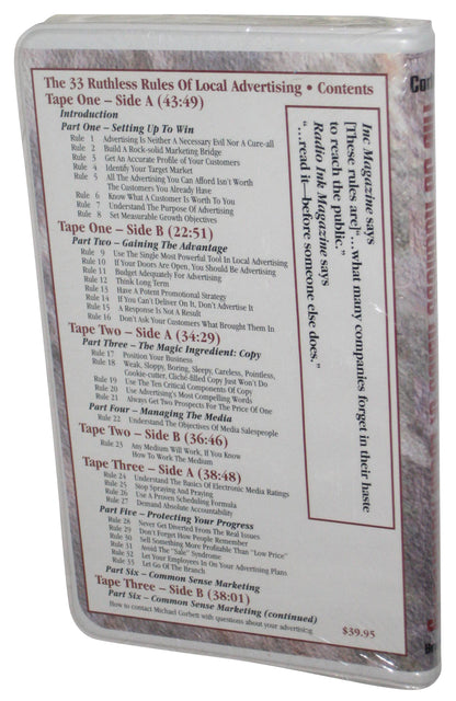 Michael Corbett The 33 Ruthless Rules of Local Advertising Cassette Tape Box Set