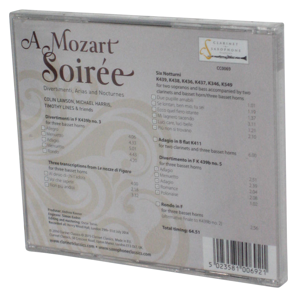 A Mozart Soiree Clarinet and Saxophone (2019) Audio Music CD