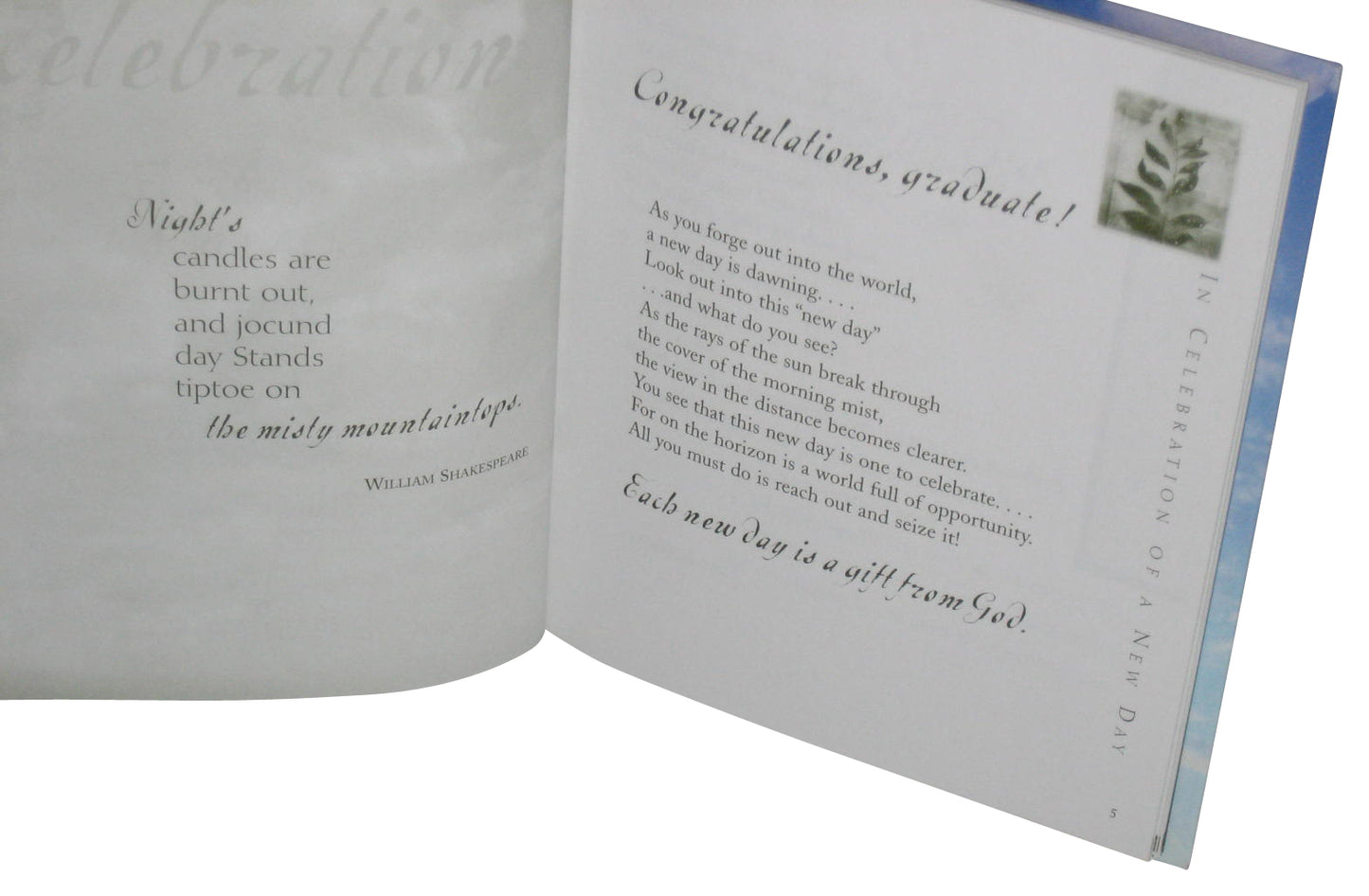 In Celebration of A New Day (2004) Inspiration Quotes Hardcover Book