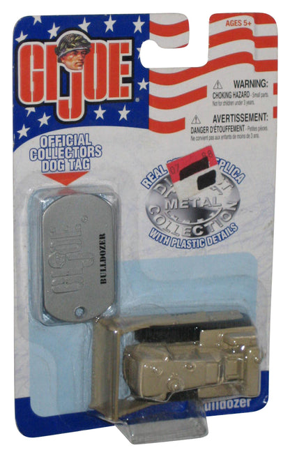 GI Joe Beige Bulldozer (2002) Hasbro Maisto Real Metal Replica & Plastic Toy Vehicle w/ Dog Tag