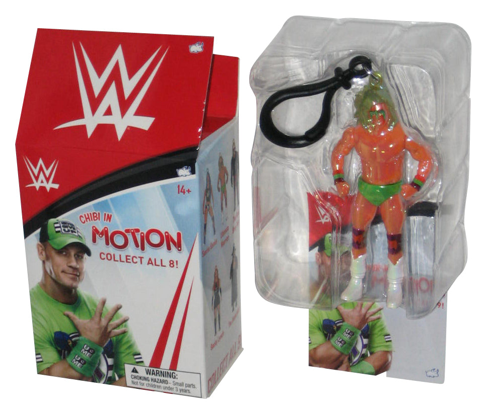 WWE Wrestling The Ultimate Warrior Metallic Chibi In Motion Bullsi Toy Mini Figure Keychain