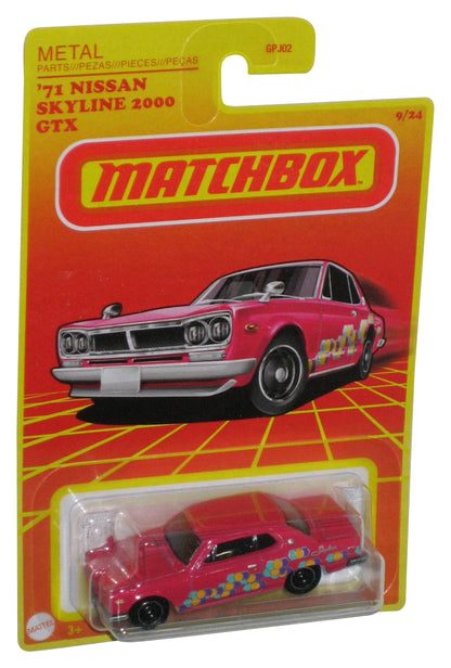 Matchbox '71 Nissans Skyline 2000 GTX Pink Die-Cast Metal Toy Car 9/24