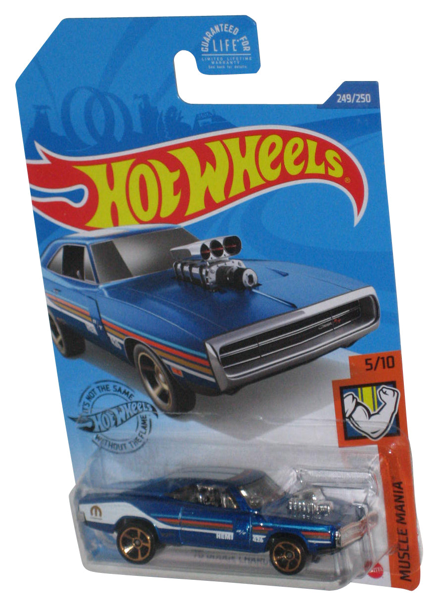 Hot Wheels '70 Dodge Charger R/T (2017) Muscle Mania 5/10 Blue Toy Car 249/250